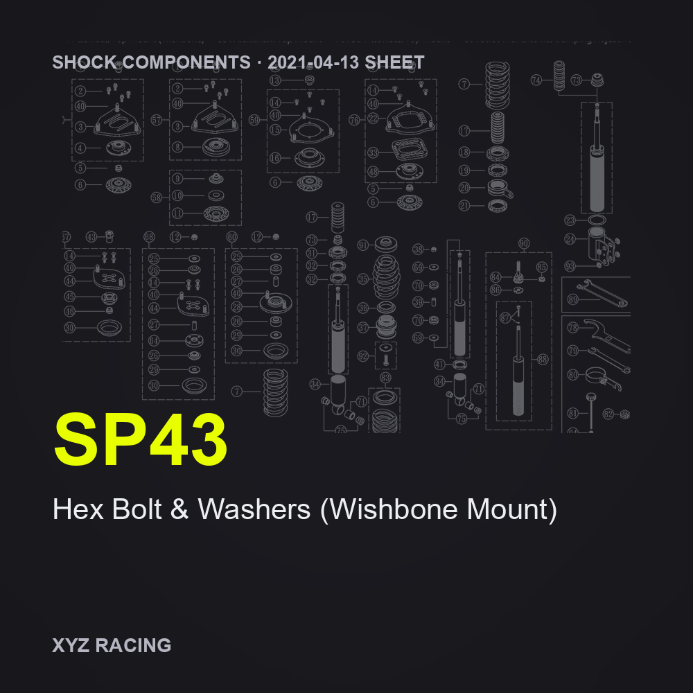 Hex Bolt & Washers (Wishbone Mount) (SP43)