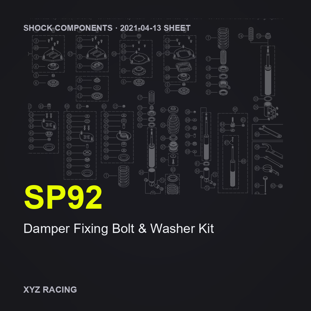 Damper Fixing Bolt & Washer Kit (SP92)