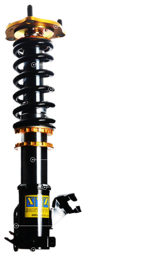 XYZ Racing Drift Spec Coilovers — Mercedes-Benz C CLASS W205 8 CYL 4WD (Cancellation Kit for Electronic Damping) 2015-2021