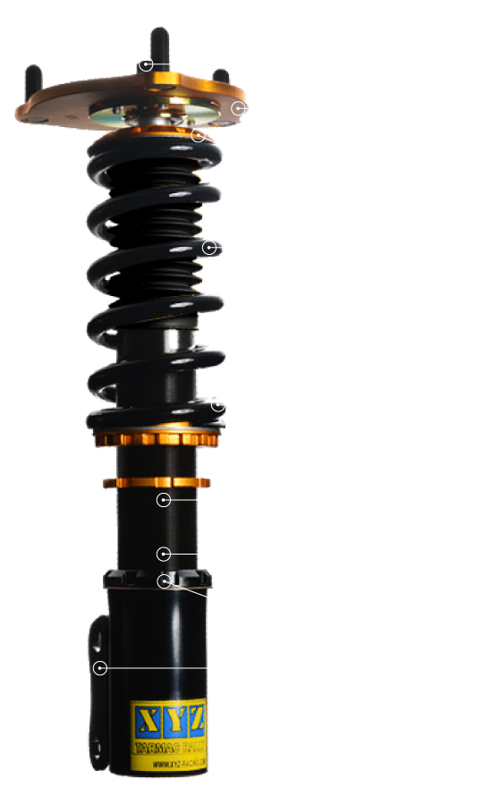 XYZ Racing Top Sport Coilovers — Mercedes-Benz C CLASS W205 8 CYL 4WD (Cancellation Kit for Electronic Damping) 2015-2021