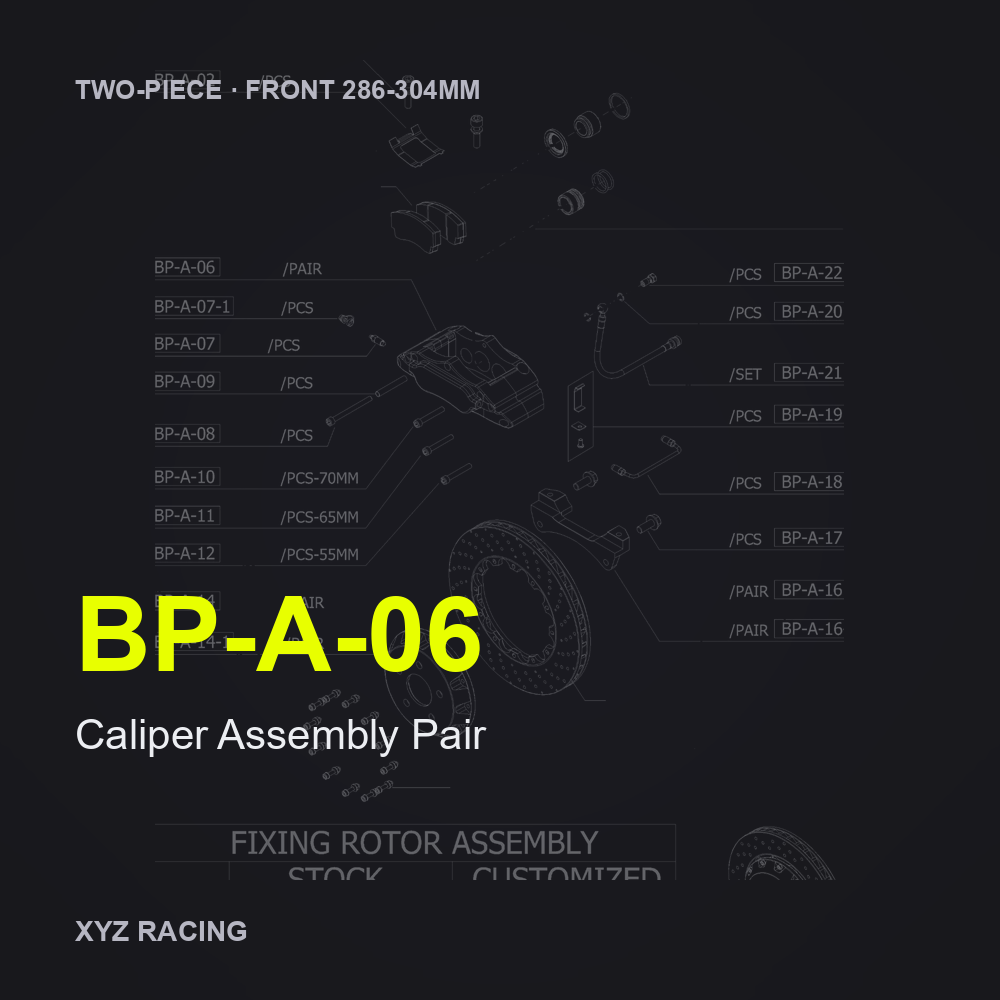 Caliper Assembly Pair (BP-A-06) — Two-Piece Front 286-304mm