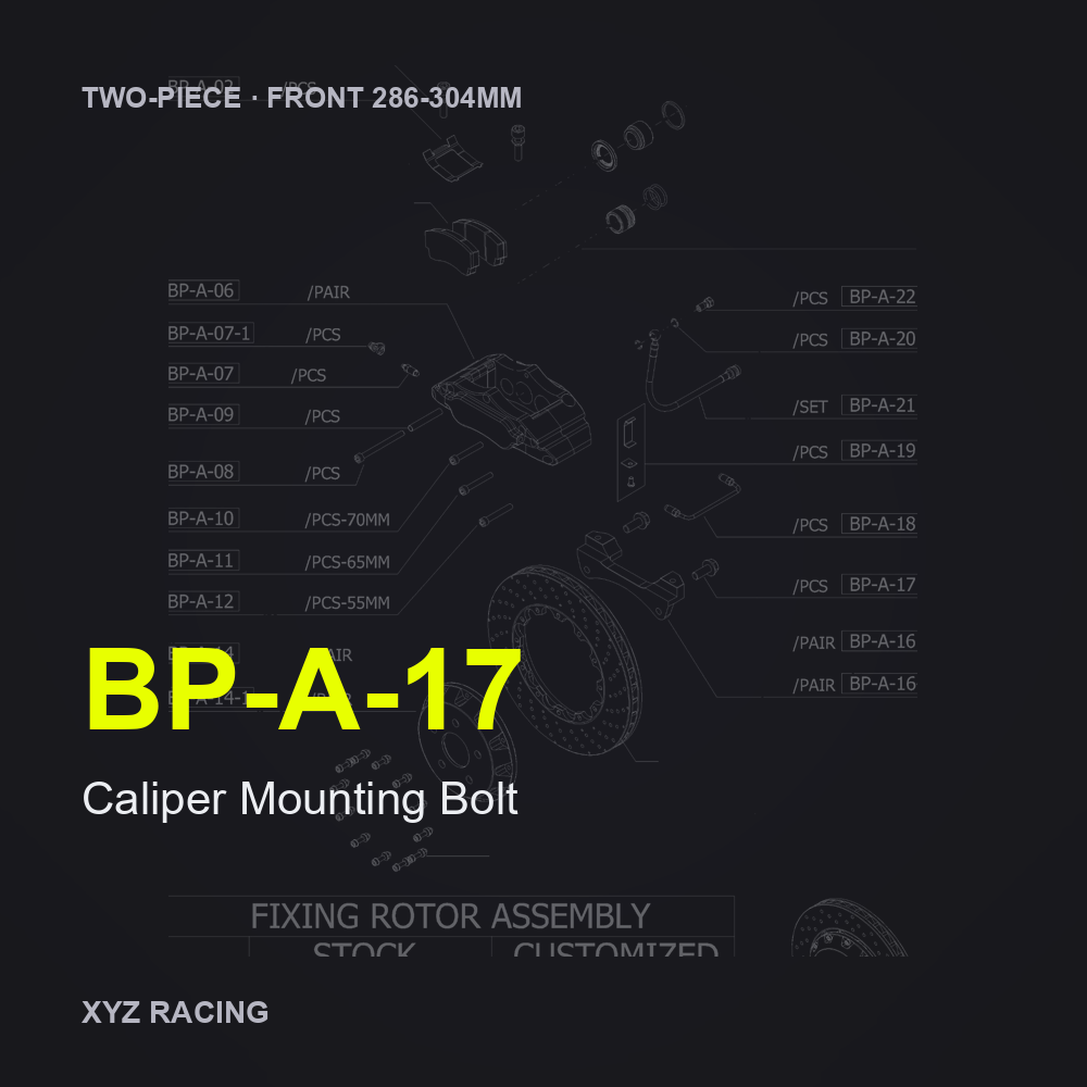 Caliper Mounting Bolt (BP-A-17) — Two-Piece Front 286-304mm
