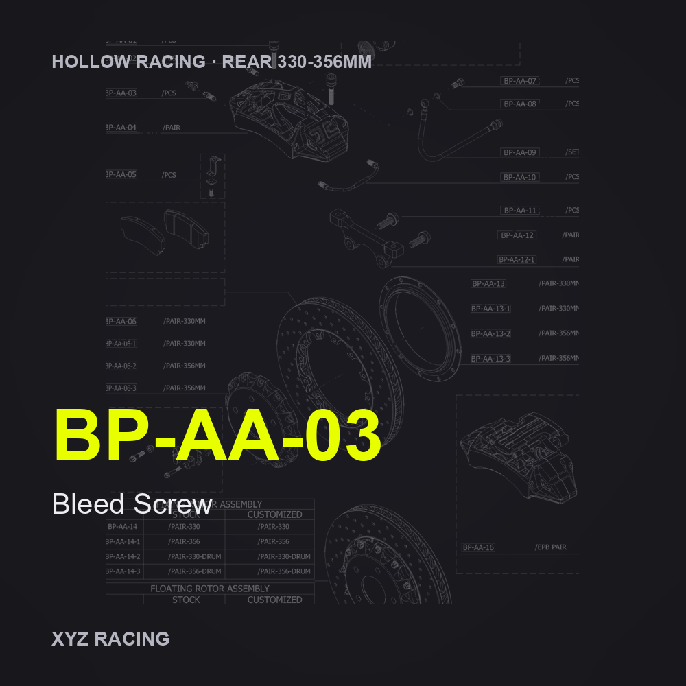 Bleed Screw (BP-AA-03) — Hollow Racing Rear 330-356mm