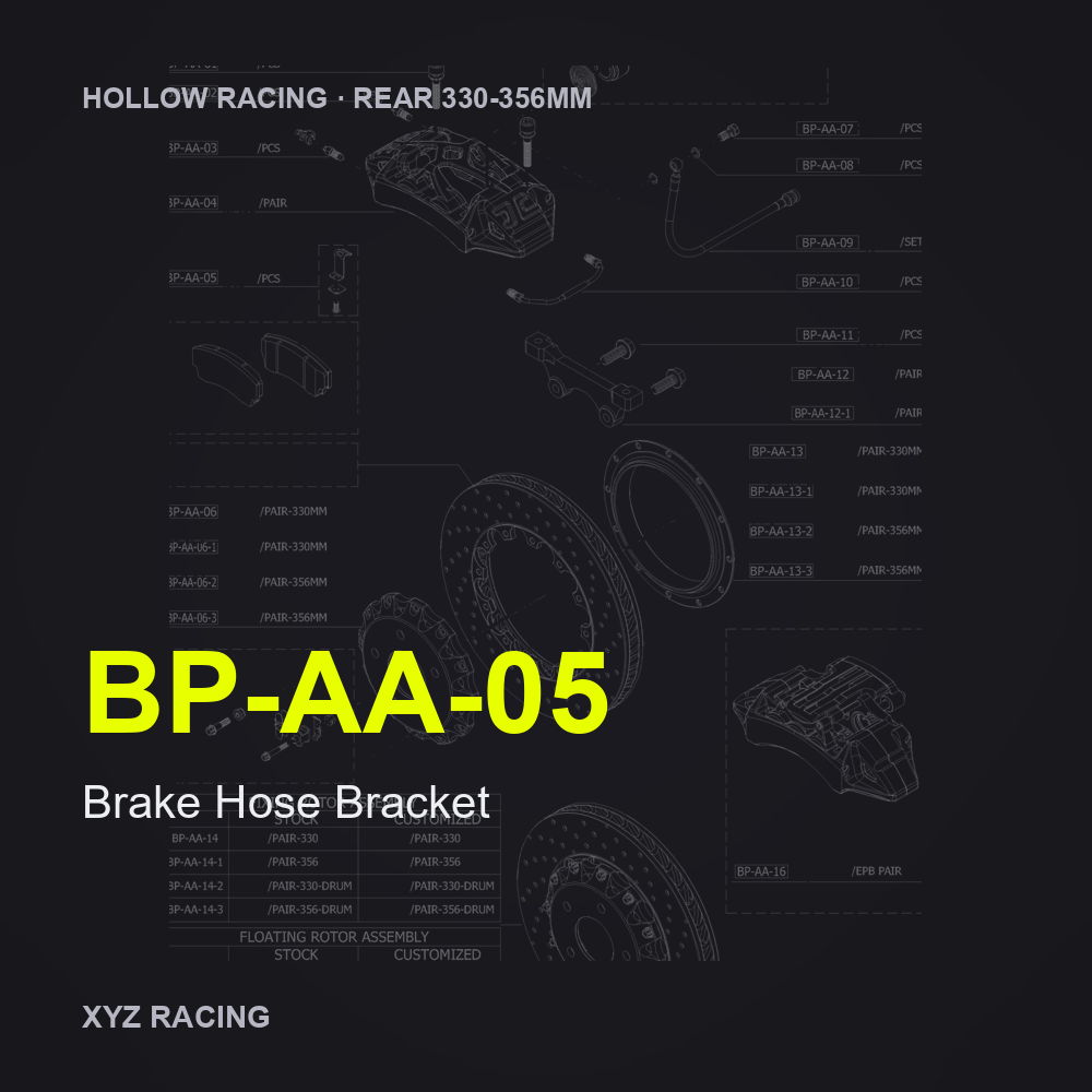 Brake Hose Bracket (BP-AA-05) — Hollow Racing Rear 330-356mm