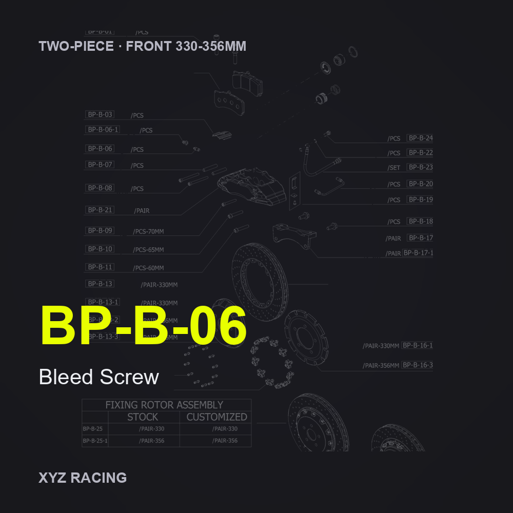 Bleed Screw (BP-B-06) — Two-Piece Front 330-356mm