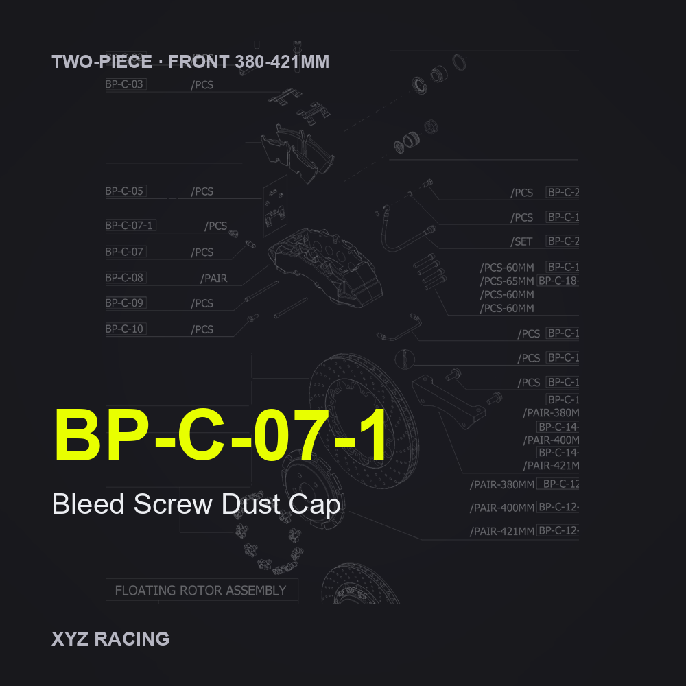 Bleed Screw Dust Cap (BP-C-07-1) — Two-Piece Front 380-421mm