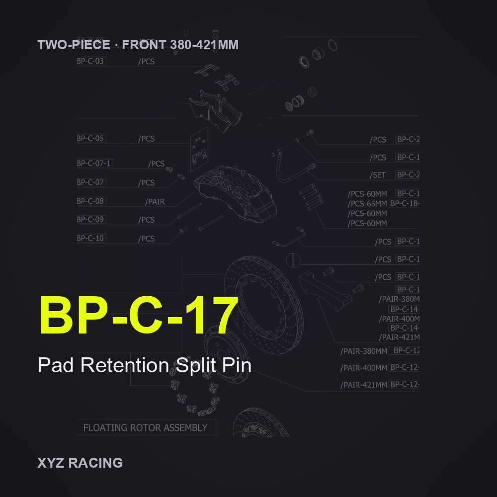 Pad Retention Split Pin (BP-C-17) — Two-Piece Front 380-421mm