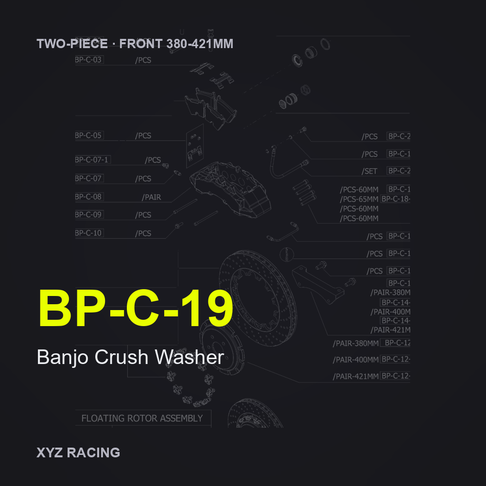 Banjo Crush Washer (BP-C-19) — Two-Piece Front 380-421mm