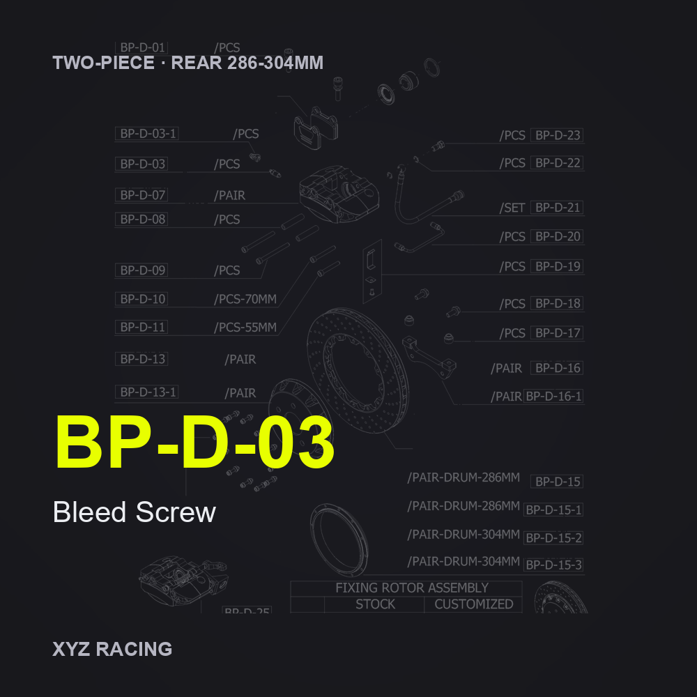 Bleed Screw (BP-D-03) — Two-Piece Rear 286-304mm