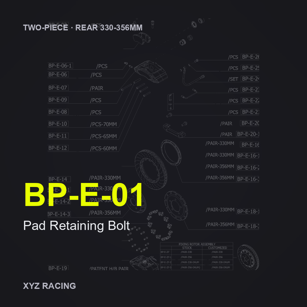 Pad Retaining Bolt (BP-E-01) — Two-Piece Rear 330-356mm
