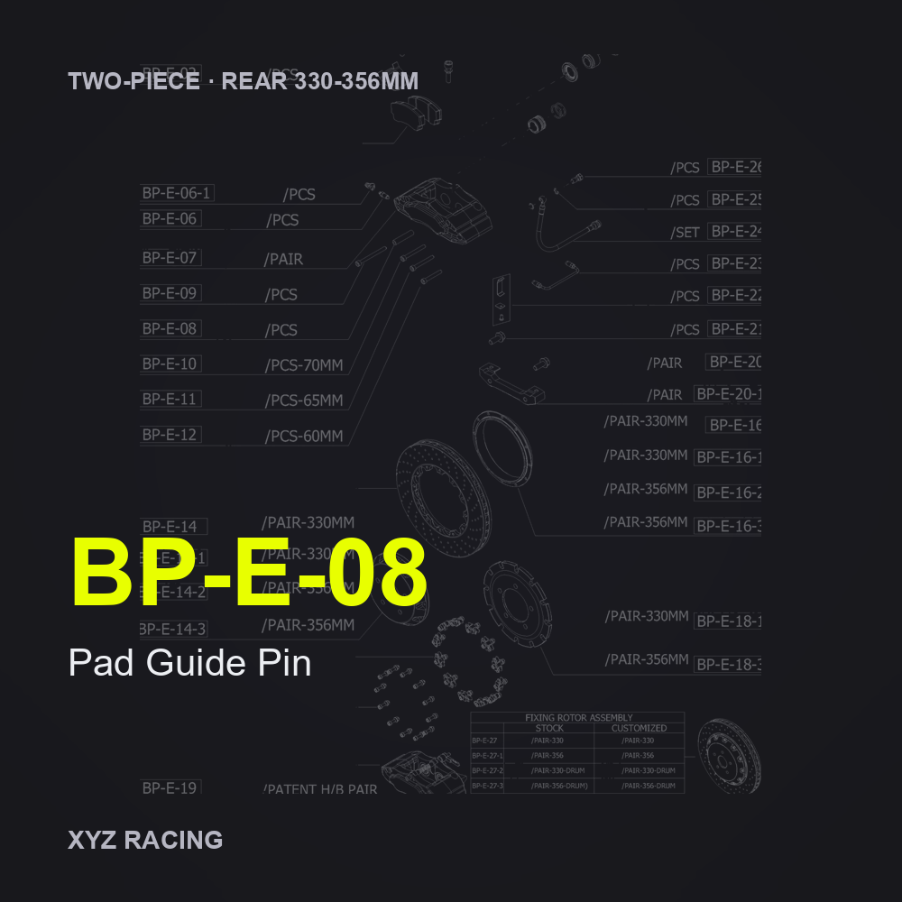 Pad Guide Pin (BP-E-08) — Two-Piece Rear 330-356mm