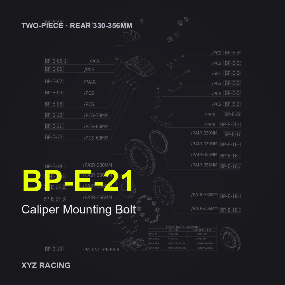 Caliper Mounting Bolt (BP-E-21) — Two-Piece Rear 330-356mm