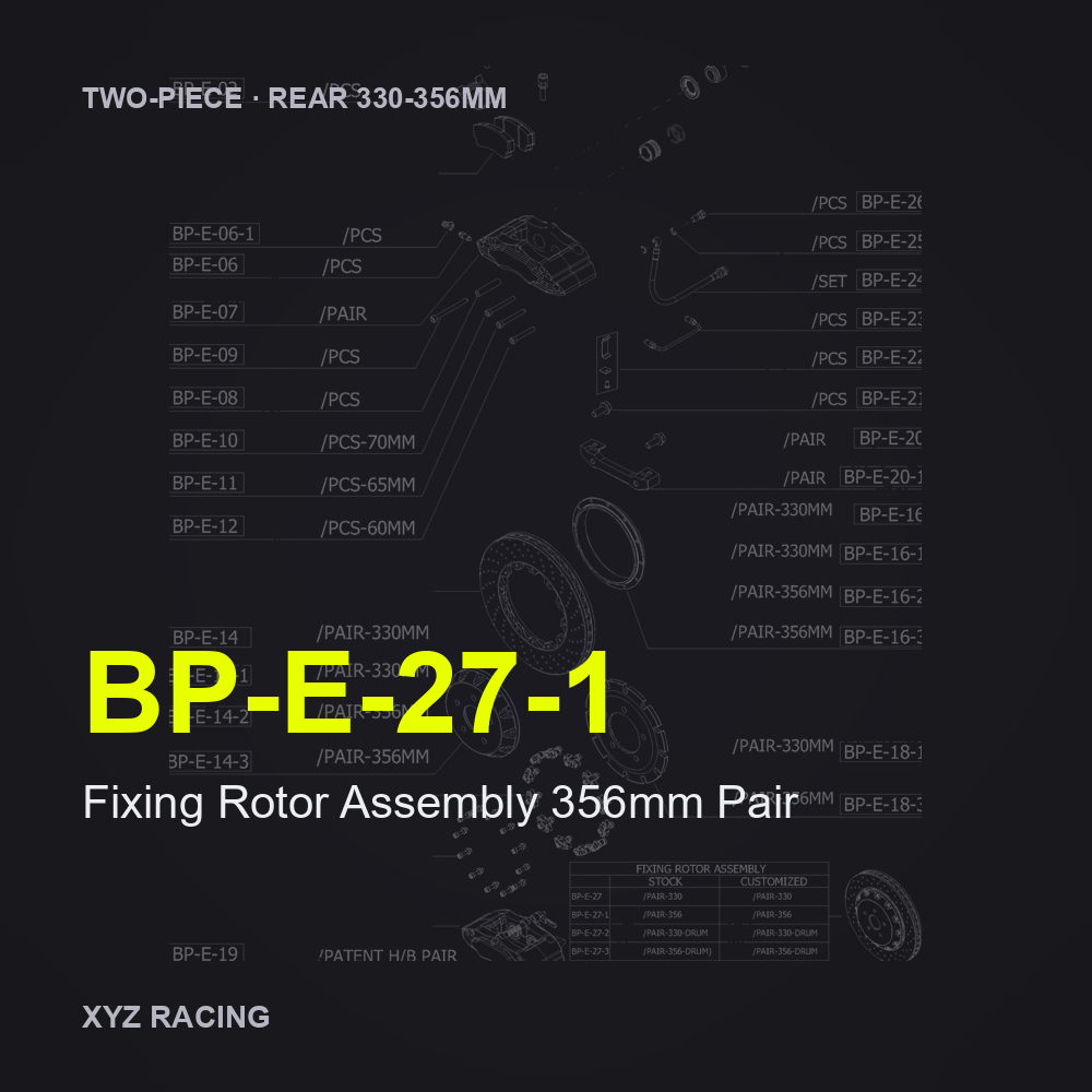 Fixing Rotor Assembly 356mm Pair (BP-E-27-1) — Two-Piece Rear 330-356mm