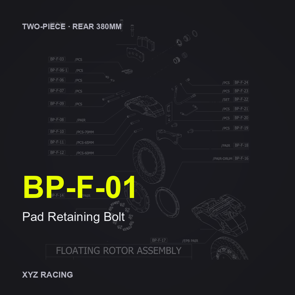 Pad Retaining Bolt (BP-F-01) — Two-Piece Rear 380mm