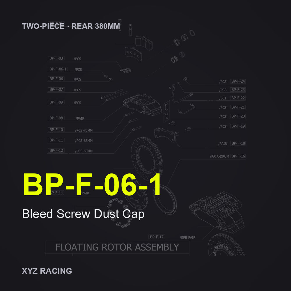 Bleed Screw Dust Cap (BP-F-06-1) — Two-Piece Rear 380mm