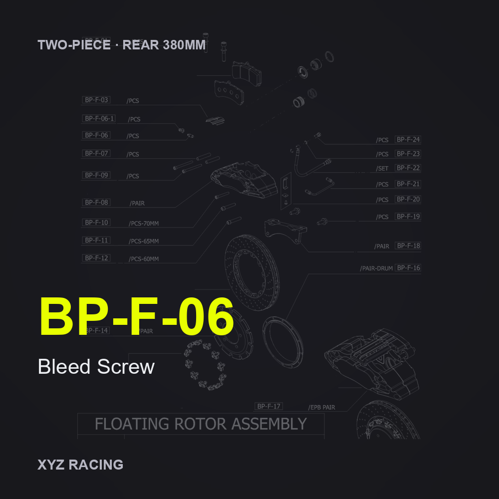 Bleed Screw (BP-F-06) — Two-Piece Rear 380mm