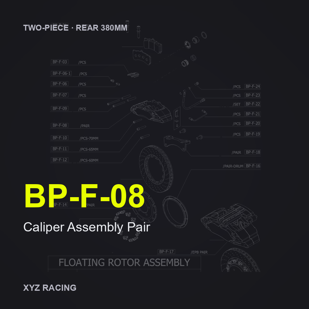 Caliper Assembly Pair (BP-F-08) — Two-Piece Rear 380mm