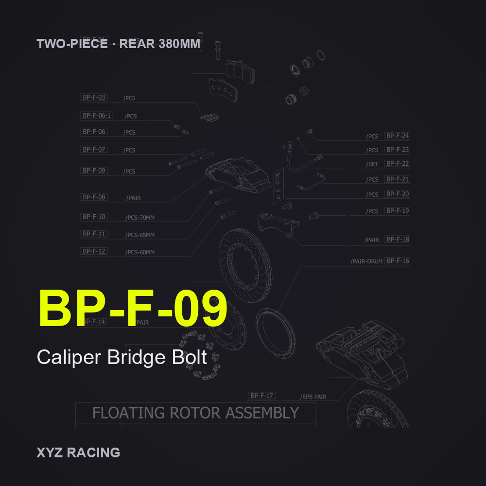 Caliper Bridge Bolt (BP-F-09) — Two-Piece Rear 380mm