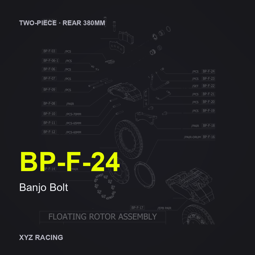 Banjo Bolt (BP-F-24) — Two-Piece Rear 380mm