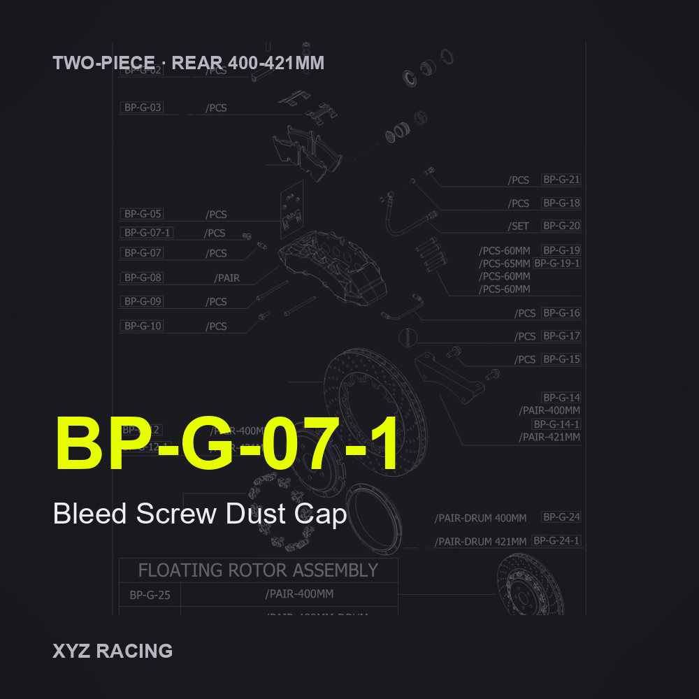Bleed Screw Dust Cap (BP-G-07-1) — Two-Piece Rear 400-421mm