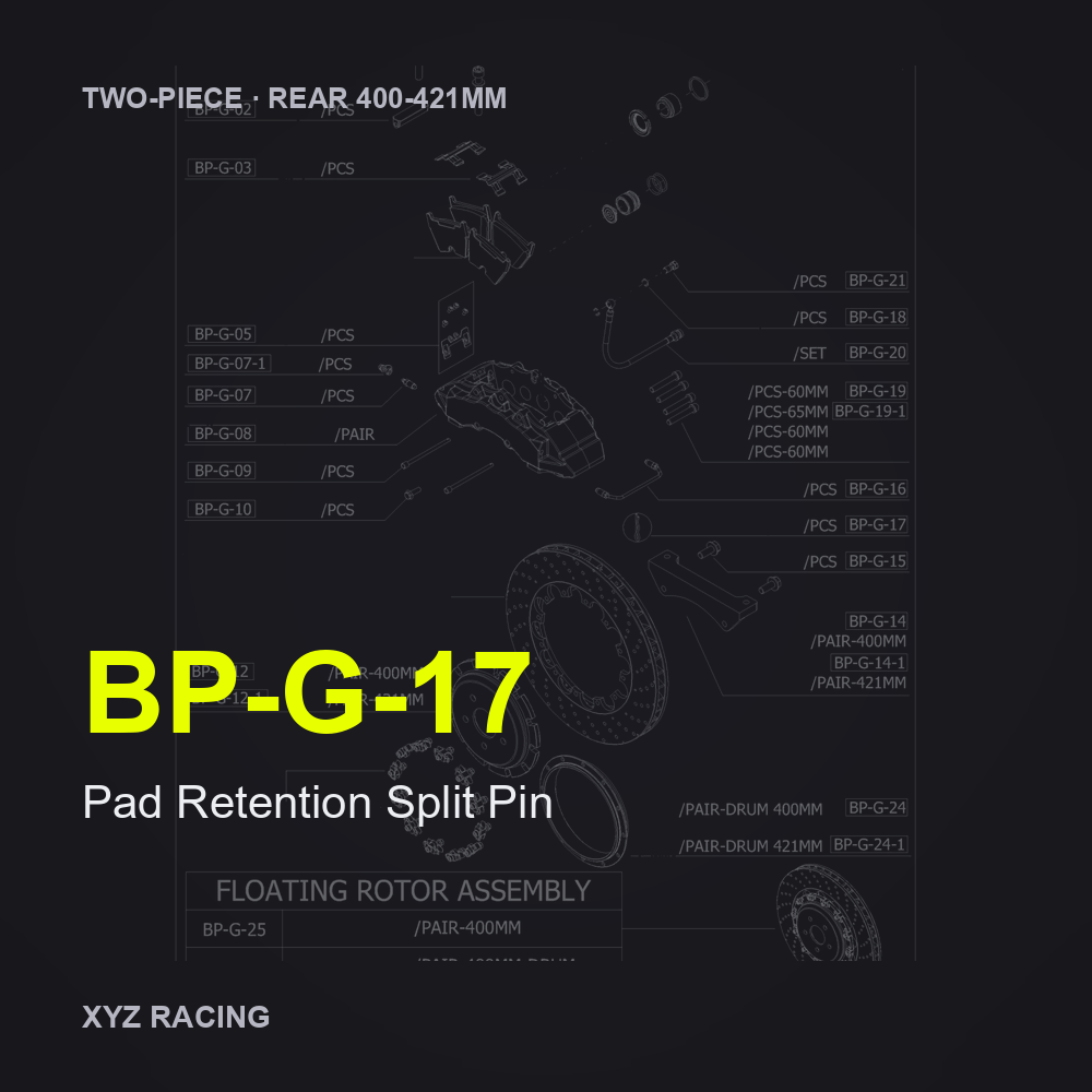 Pad Retention Split Pin (BP-G-17) — Two-Piece Rear 400-421mm