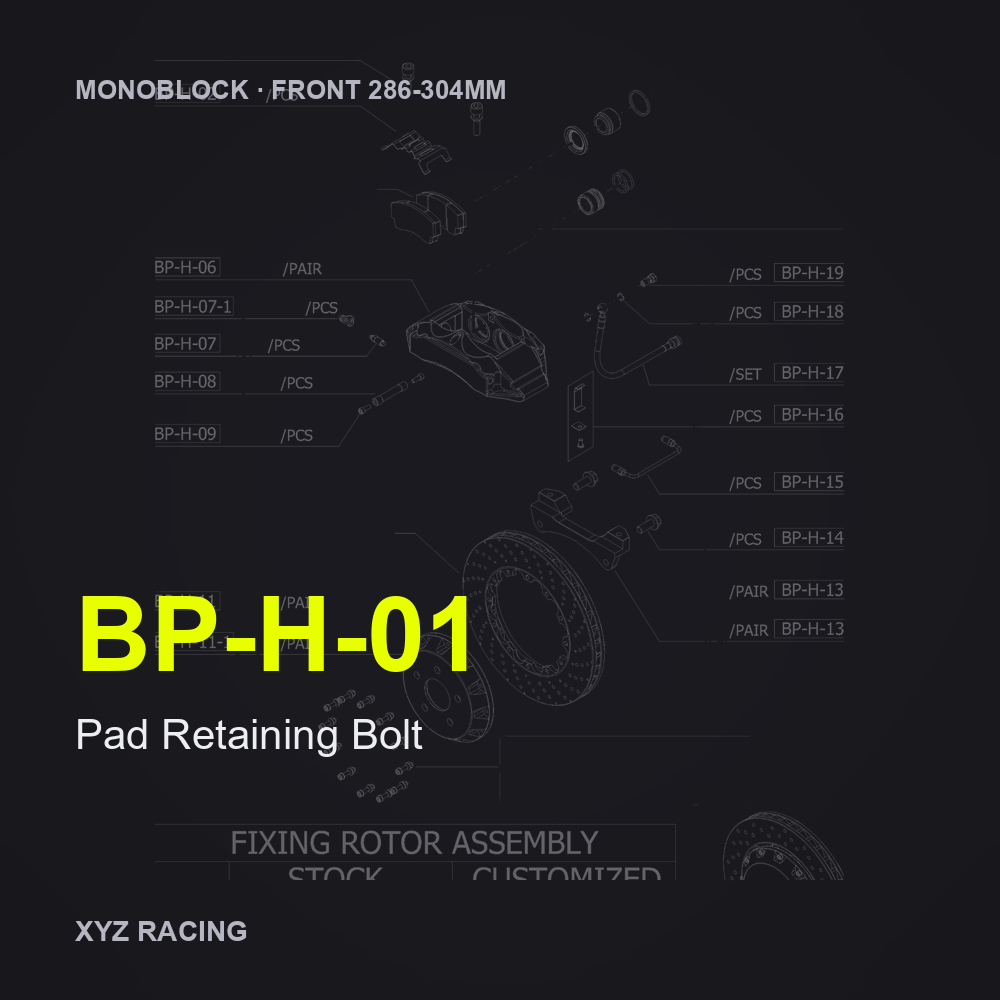Pad Retaining Bolt (BP-H-01) — Monoblock Front 286-304mm