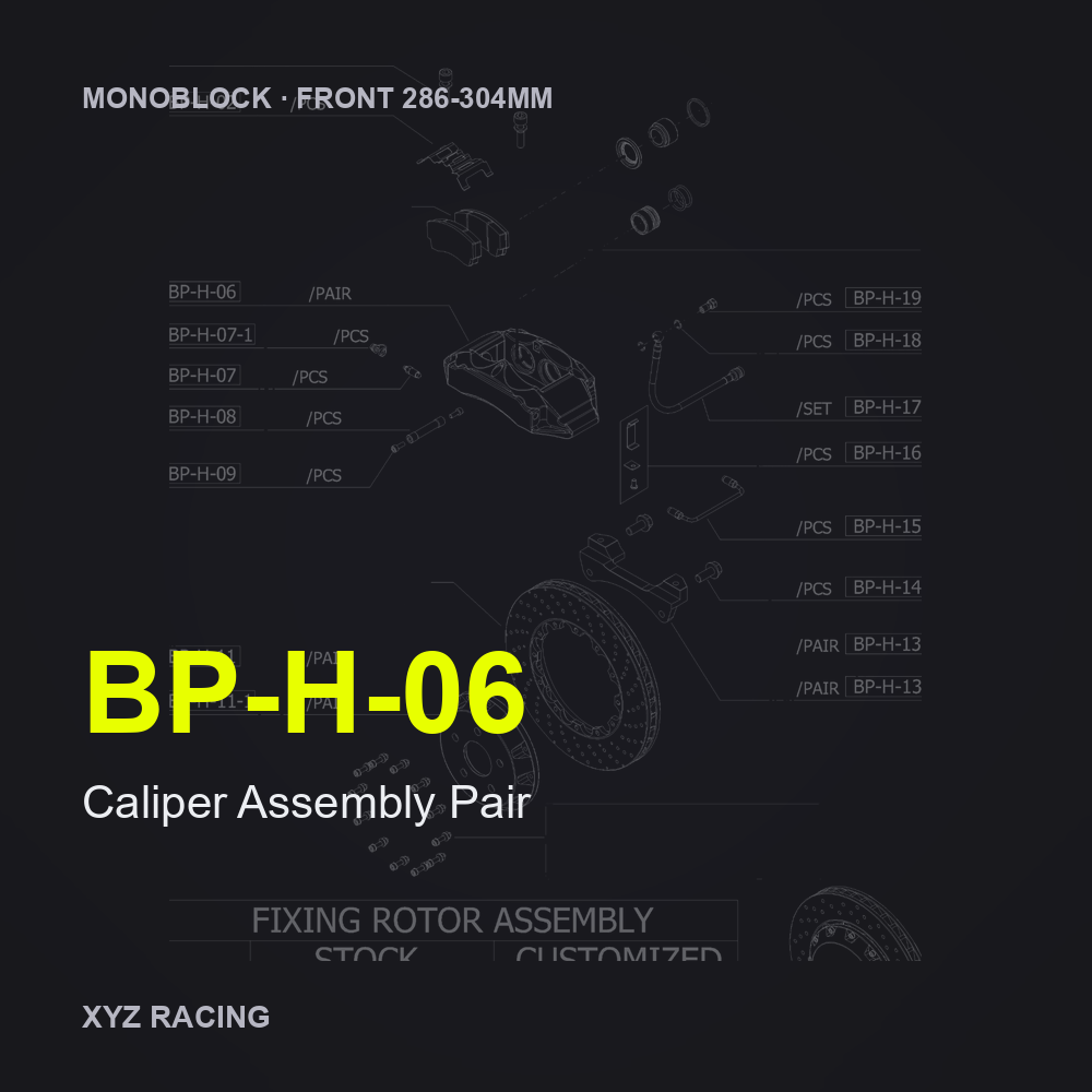 Caliper Assembly Pair (BP-H-06) — Monoblock Front 286-304mm