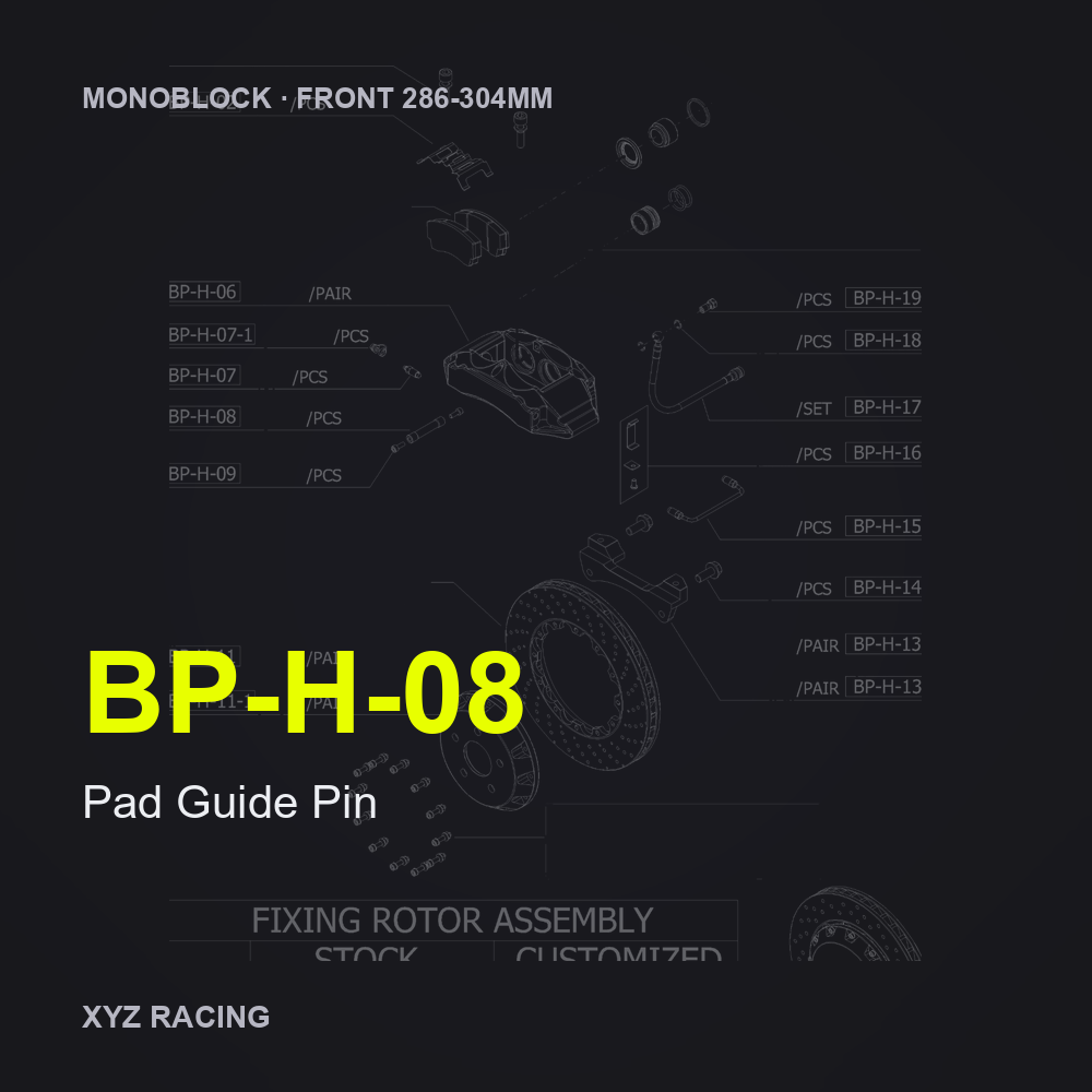 Pad Guide Pin (BP-H-08) — Monoblock Front 286-304mm