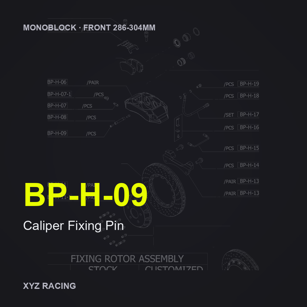 Caliper Fixing Pin (BP-H-09) — Monoblock Front 286-304mm