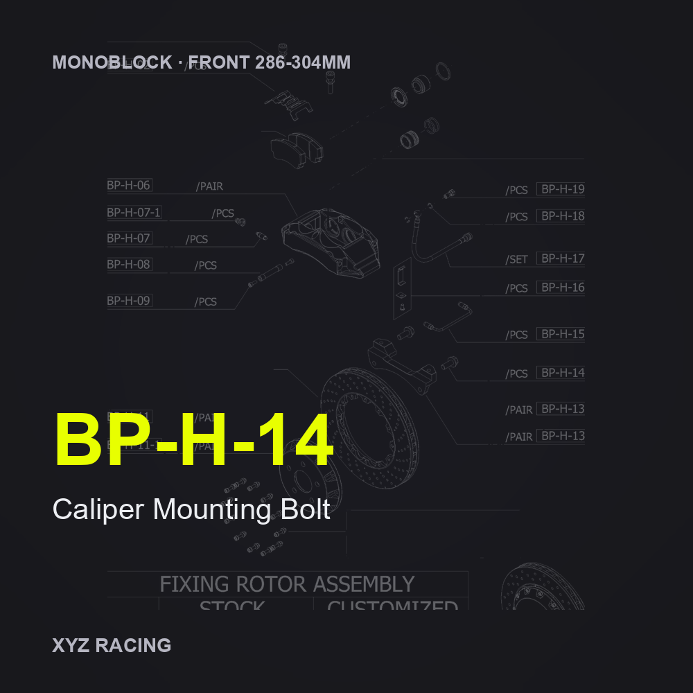 Caliper Mounting Bolt (BP-H-14) — Monoblock Front 286-304mm