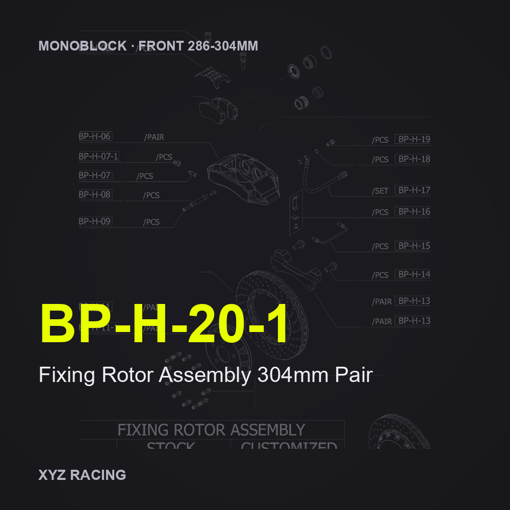 Fixing Rotor Assembly 304mm Pair (BP-H-20-1) — Monoblock Front 286-304mm