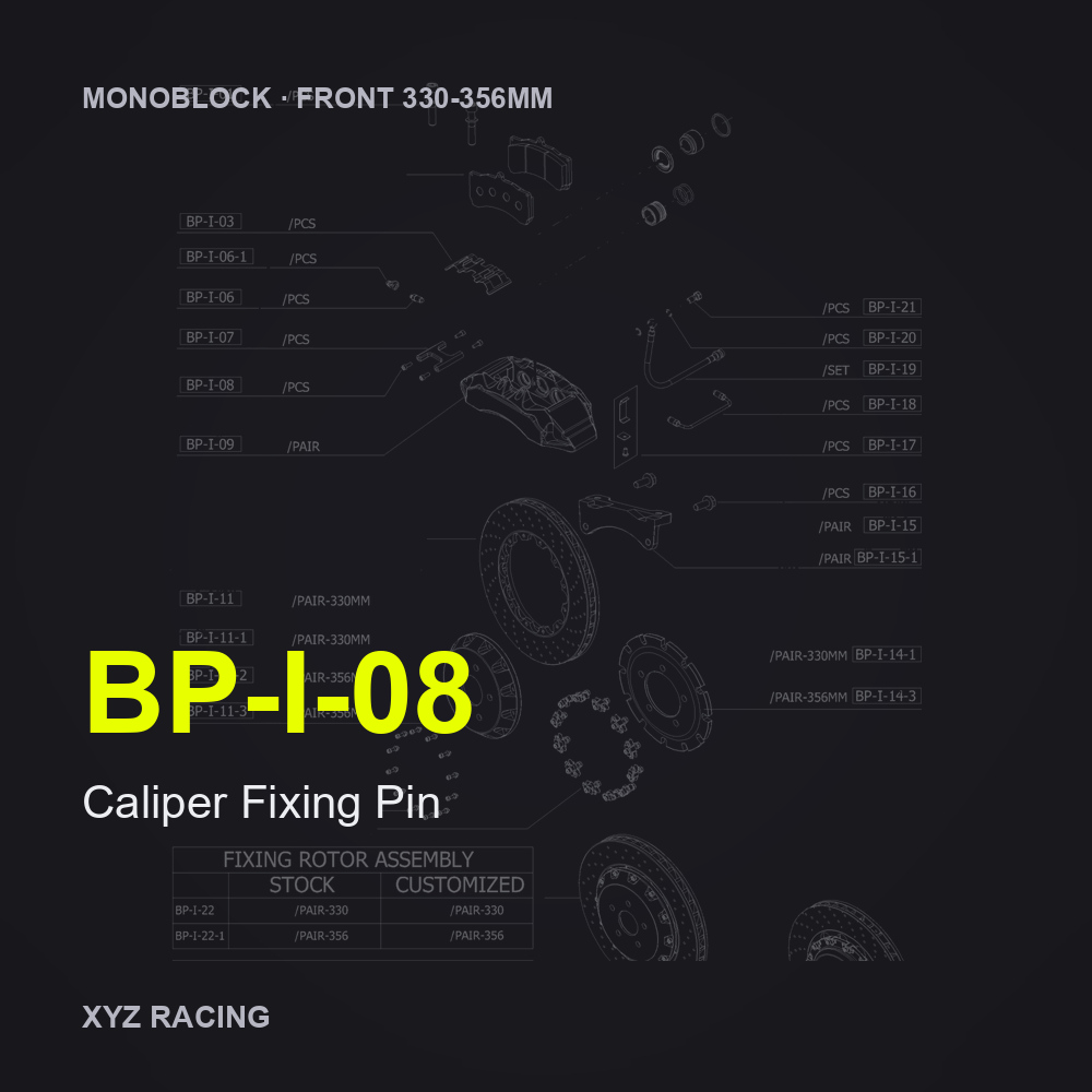 Caliper Fixing Pin (BP-I-08) — Monoblock Front 330-356mm