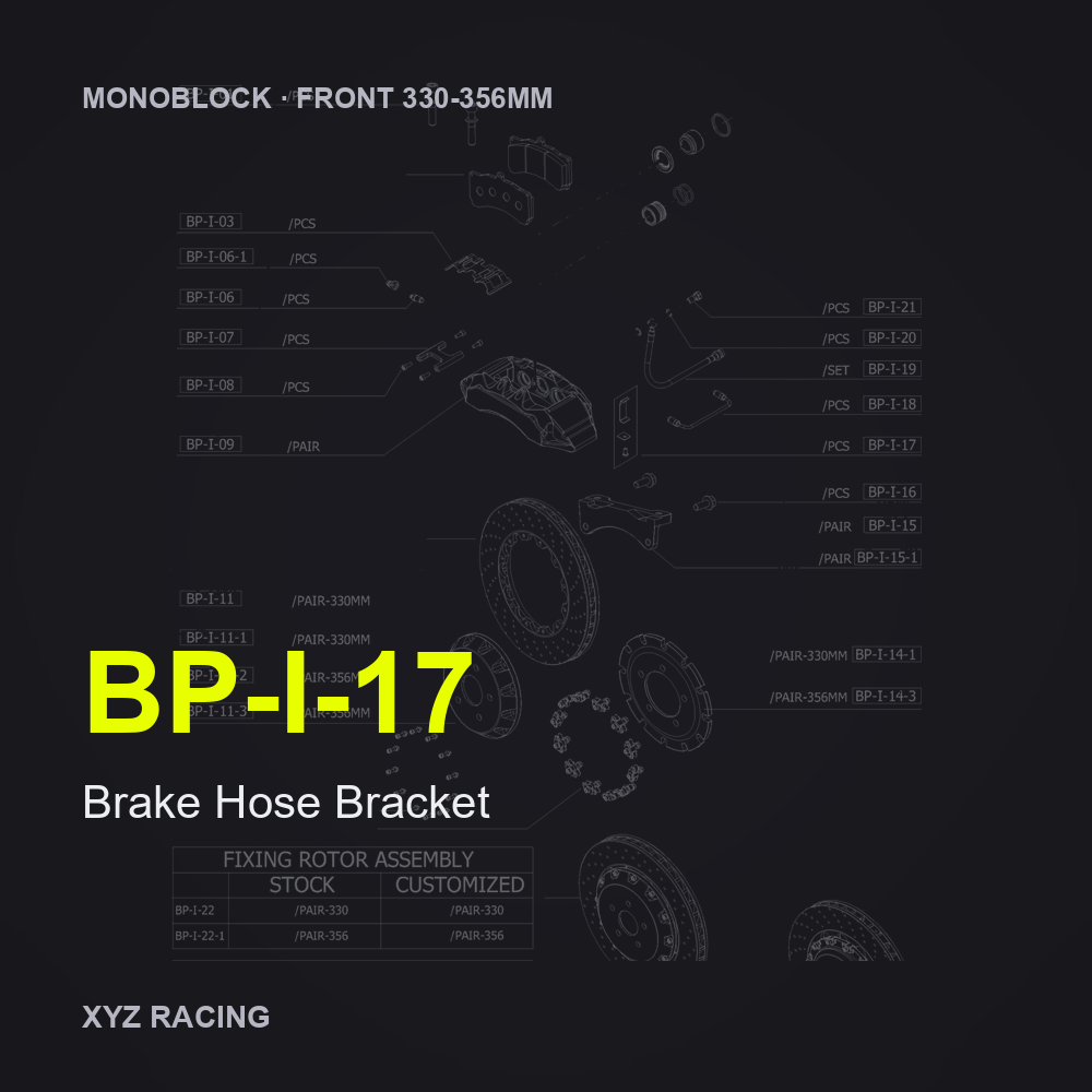 Brake Hose Bracket (BP-I-17) — Monoblock Front 330-356mm