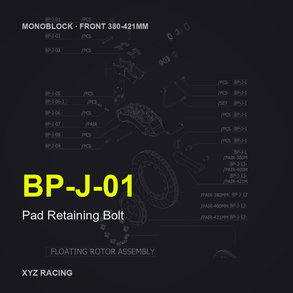 Pad Retaining Bolt (BP-J-01) — Monoblock Front 380-421mm