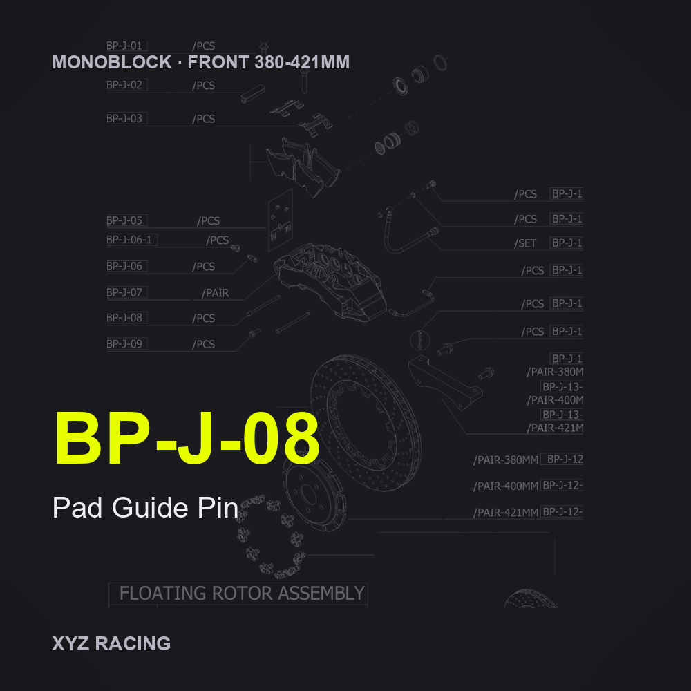 Pad Guide Pin (BP-J-08) — Monoblock Front 380-421mm
