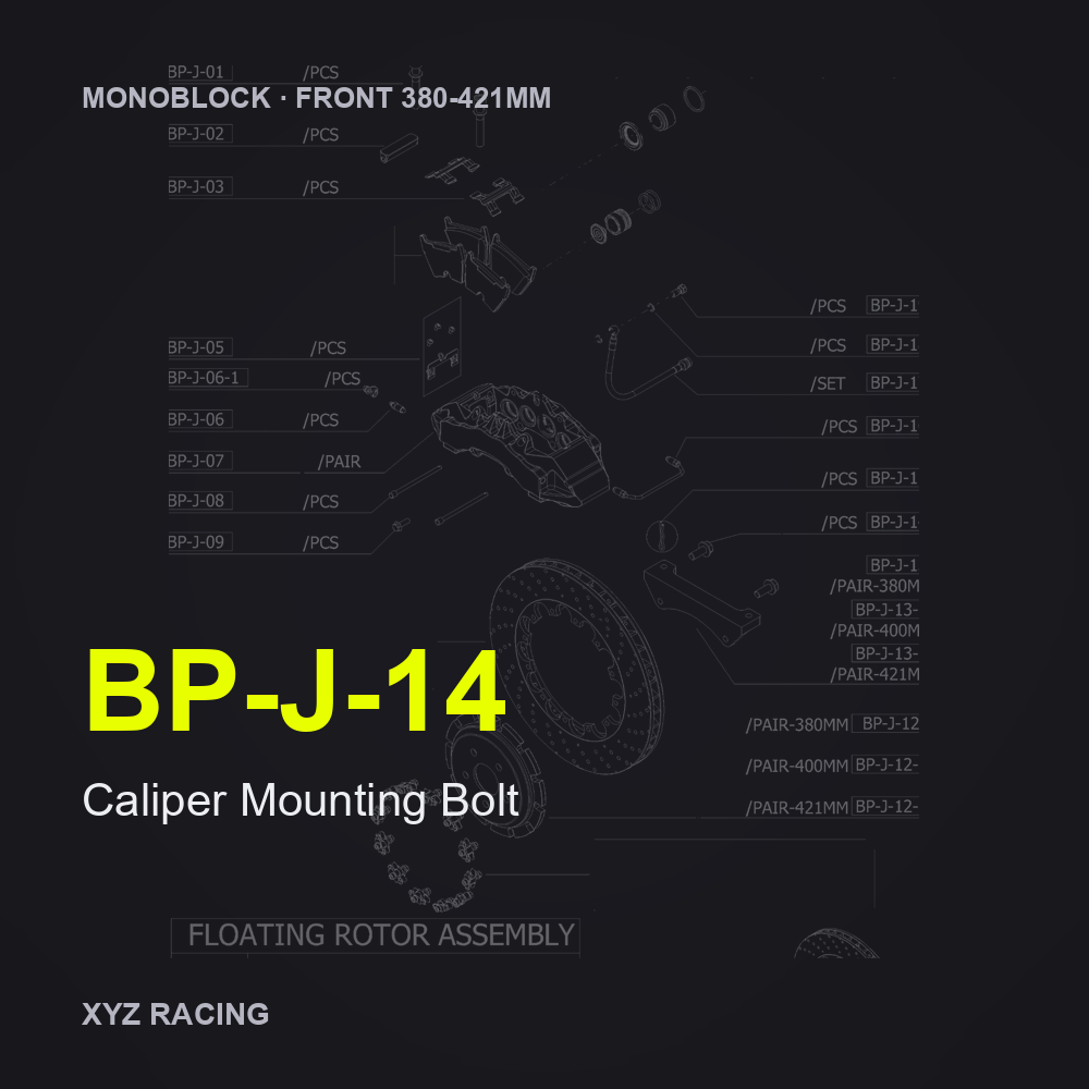 Caliper Mounting Bolt (BP-J-14) — Monoblock Front 380-421mm
