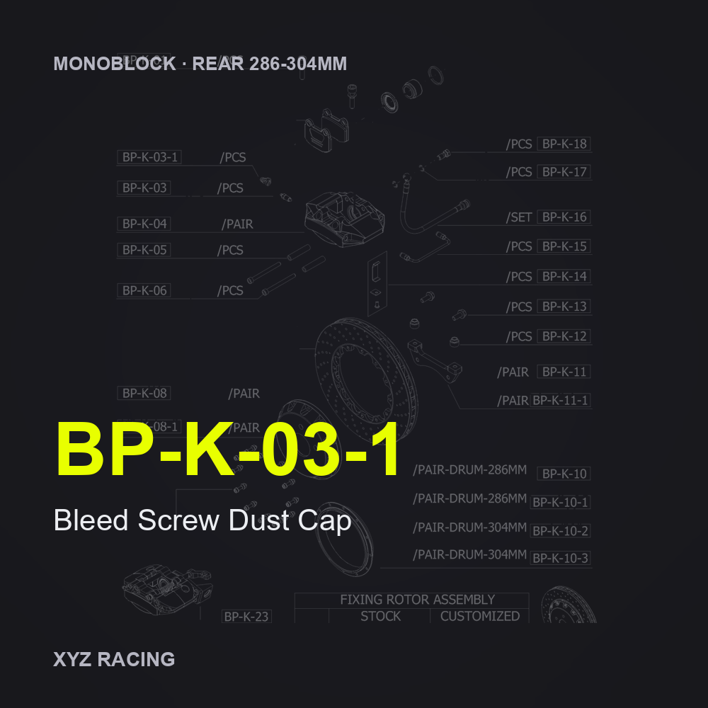 Bleed Screw Dust Cap (BP-K-03-1) — Monoblock Rear 286-304mm