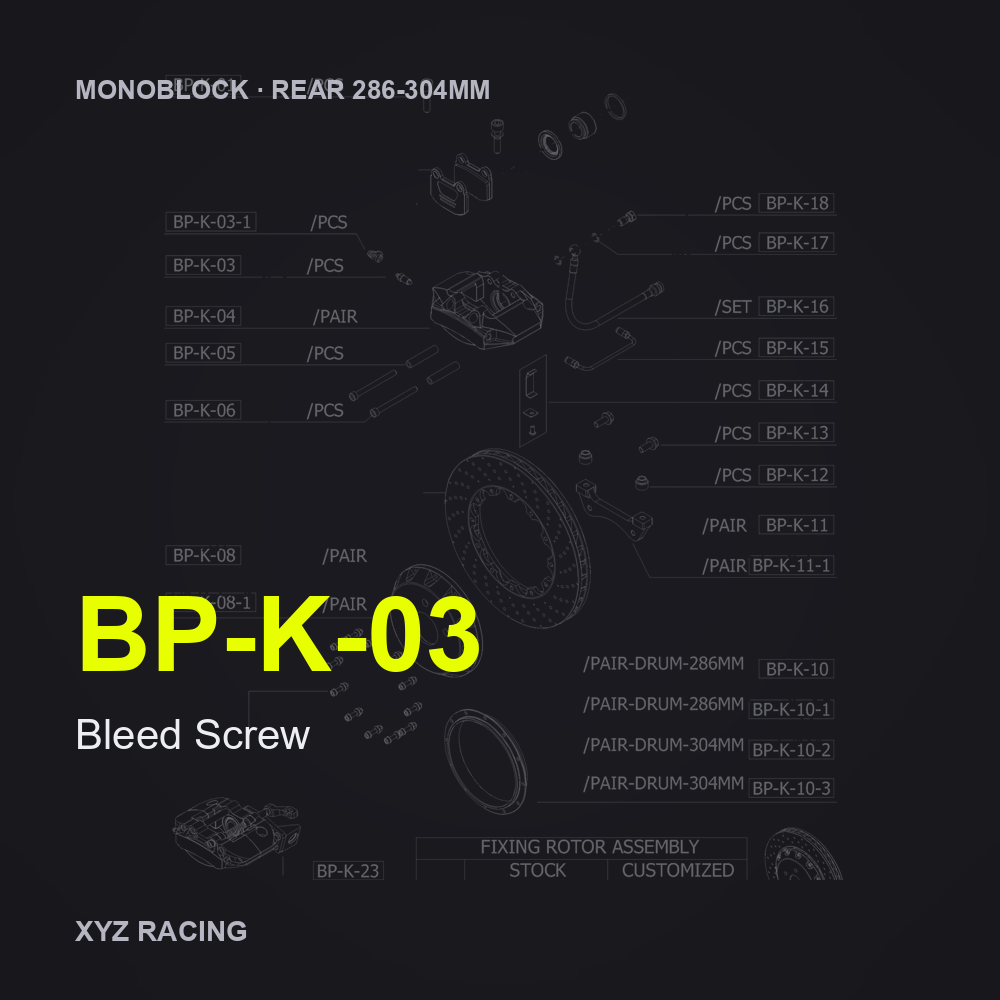 Bleed Screw (BP-K-03) — Monoblock Rear 286-304mm