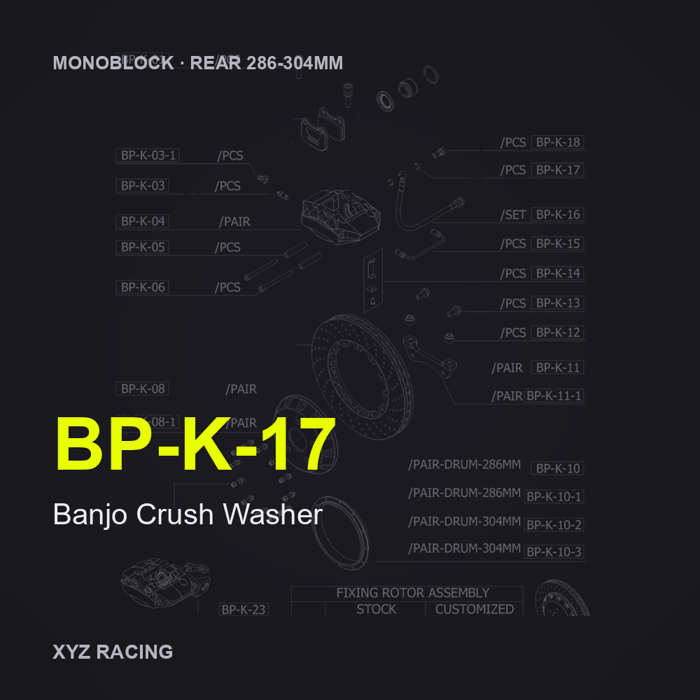 Banjo Crush Washer (BP-K-17) — Monoblock Rear 286-304mm