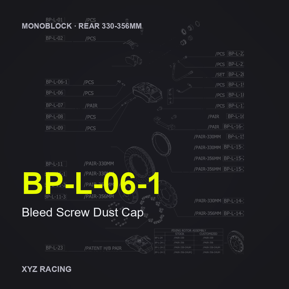 Bleed Screw Dust Cap (BP-L-06-1) — Monoblock Rear 330-356mm
