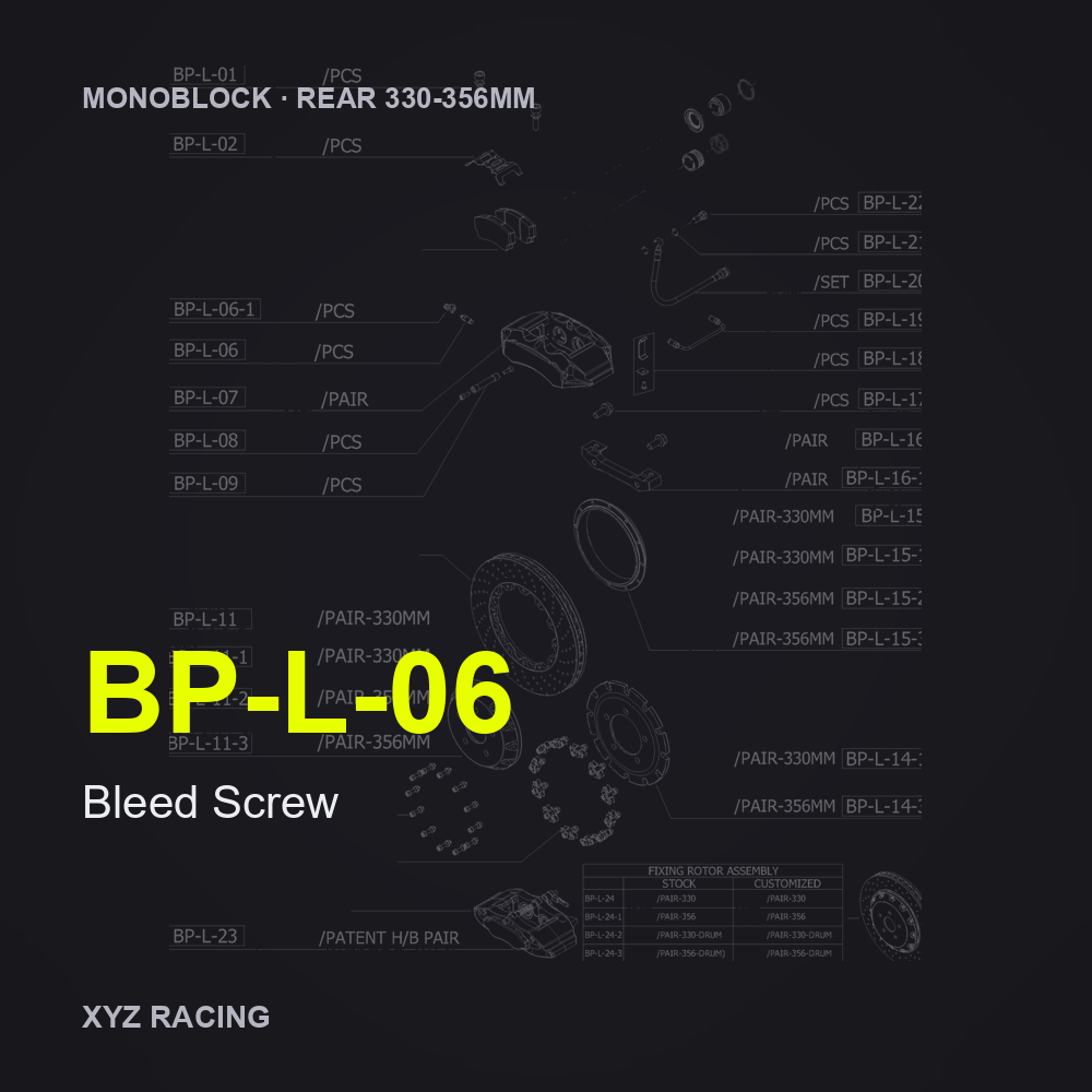Bleed Screw (BP-L-06) — Monoblock Rear 330-356mm
