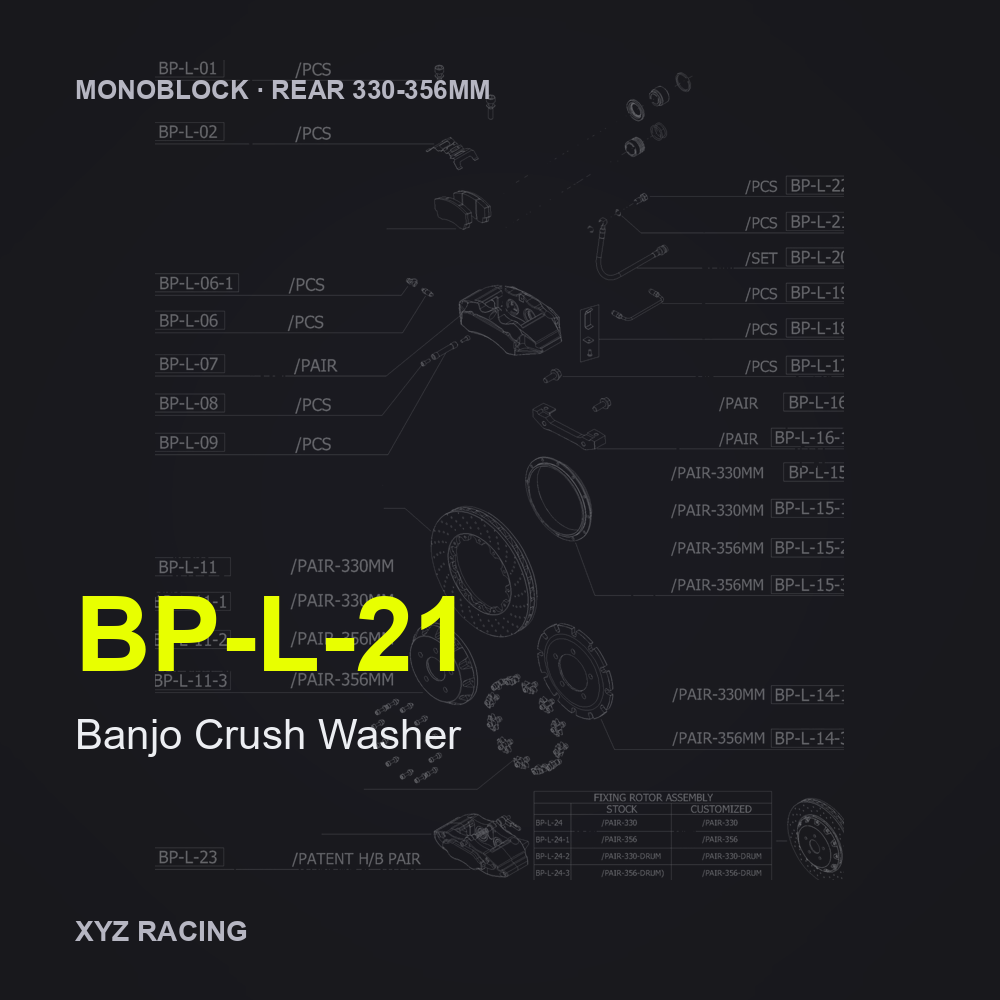 Banjo Crush Washer (BP-L-21) — Monoblock Rear 330-356mm