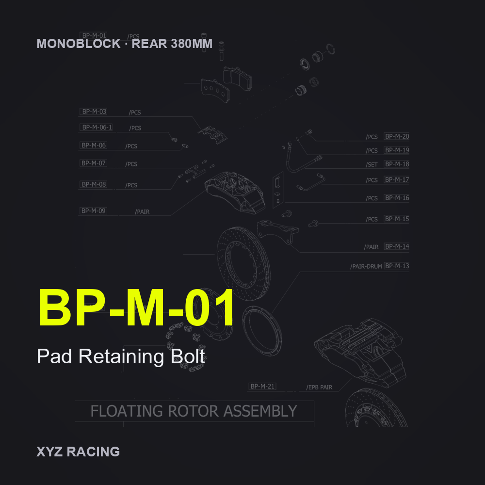Pad Retaining Bolt (BP-M-01) — Monoblock Rear 380mm