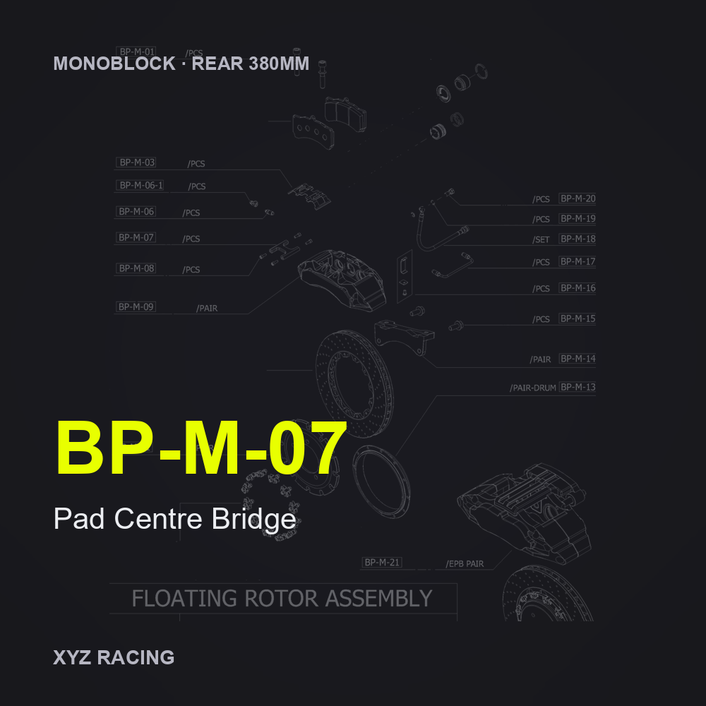 Pad Centre Bridge (BP-M-07) — Monoblock Rear 380mm