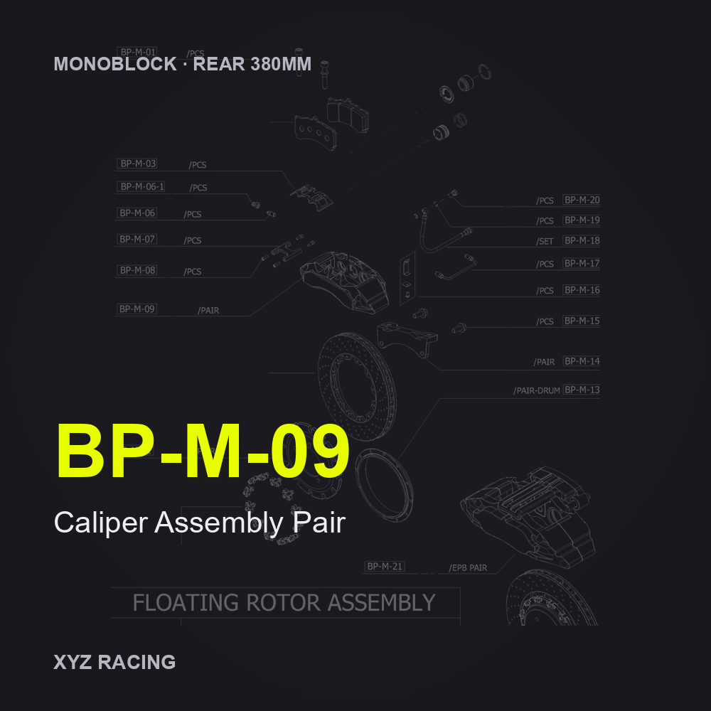 Caliper Assembly Pair (BP-M-09) — Monoblock Rear 380mm