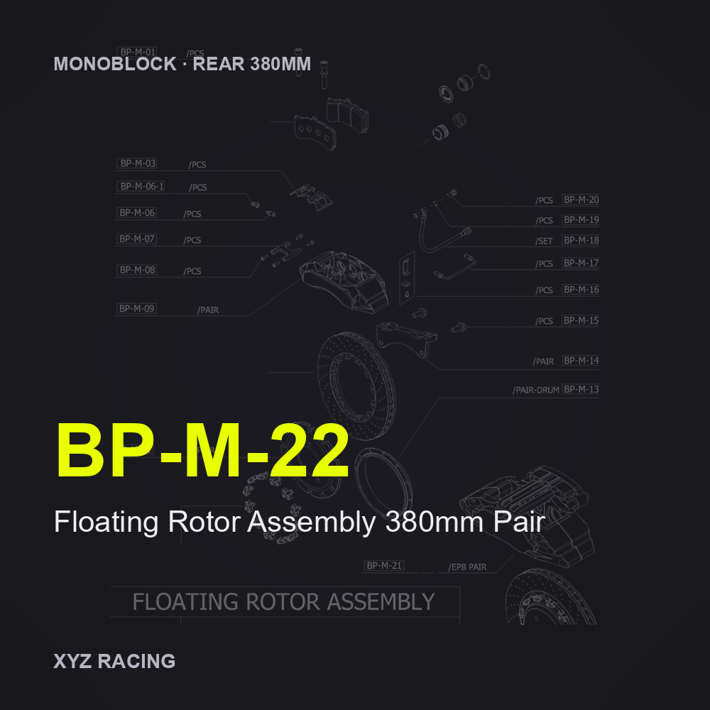 Floating Rotor Assembly 380mm Pair (BP-M-22) — Monoblock Rear 380mm