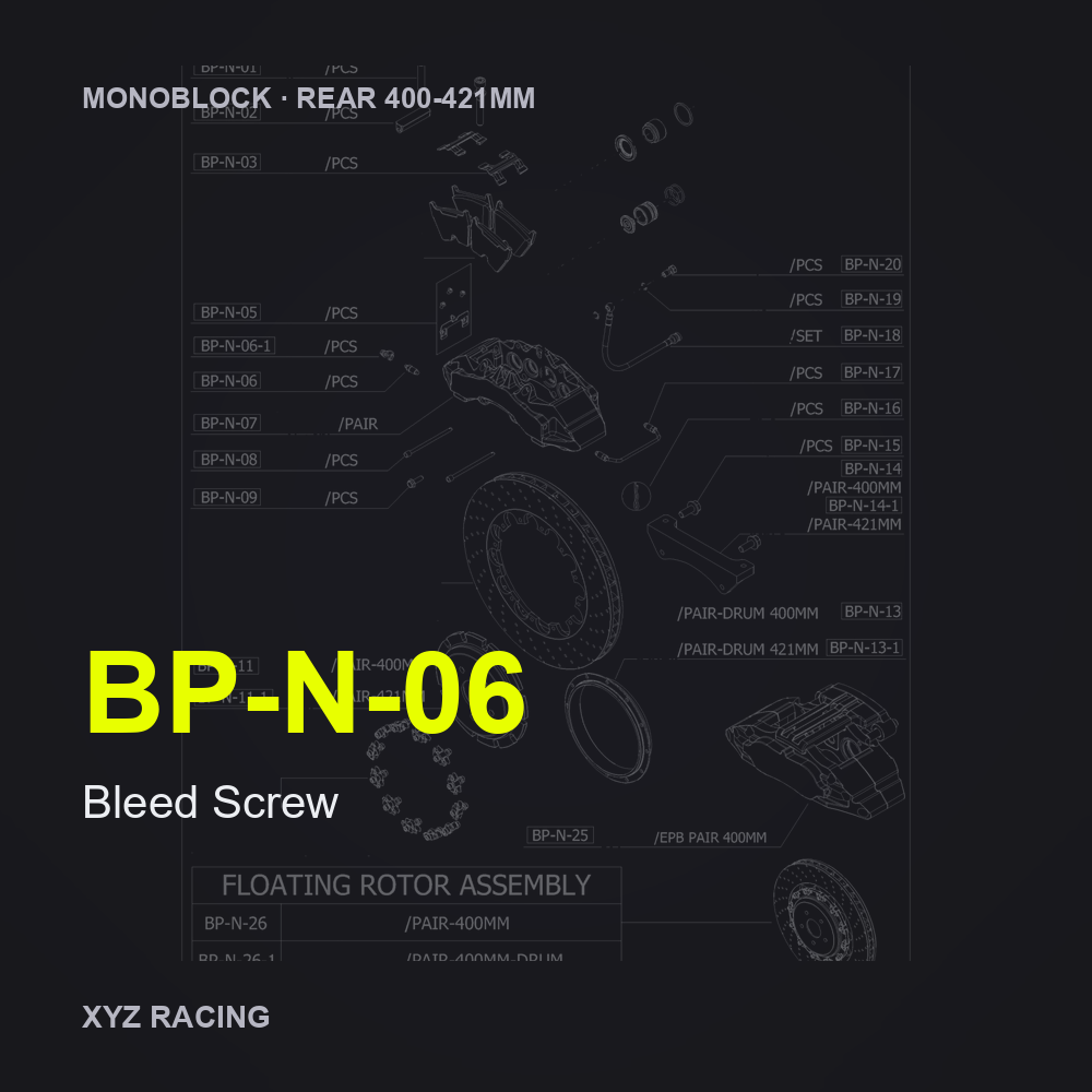 Bleed Screw (BP-N-06) — Monoblock Rear 400-421mm