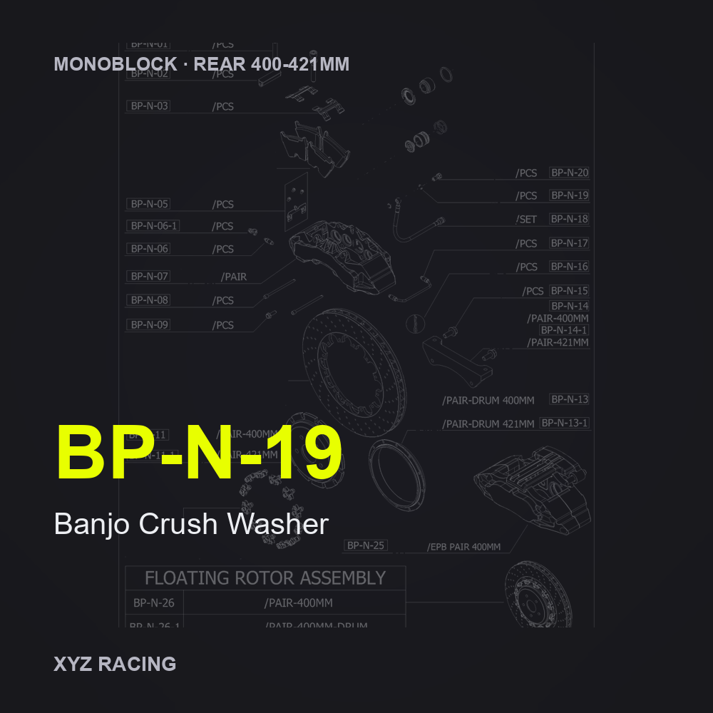 Banjo Crush Washer (BP-N-19) — Monoblock Rear 400-421mm