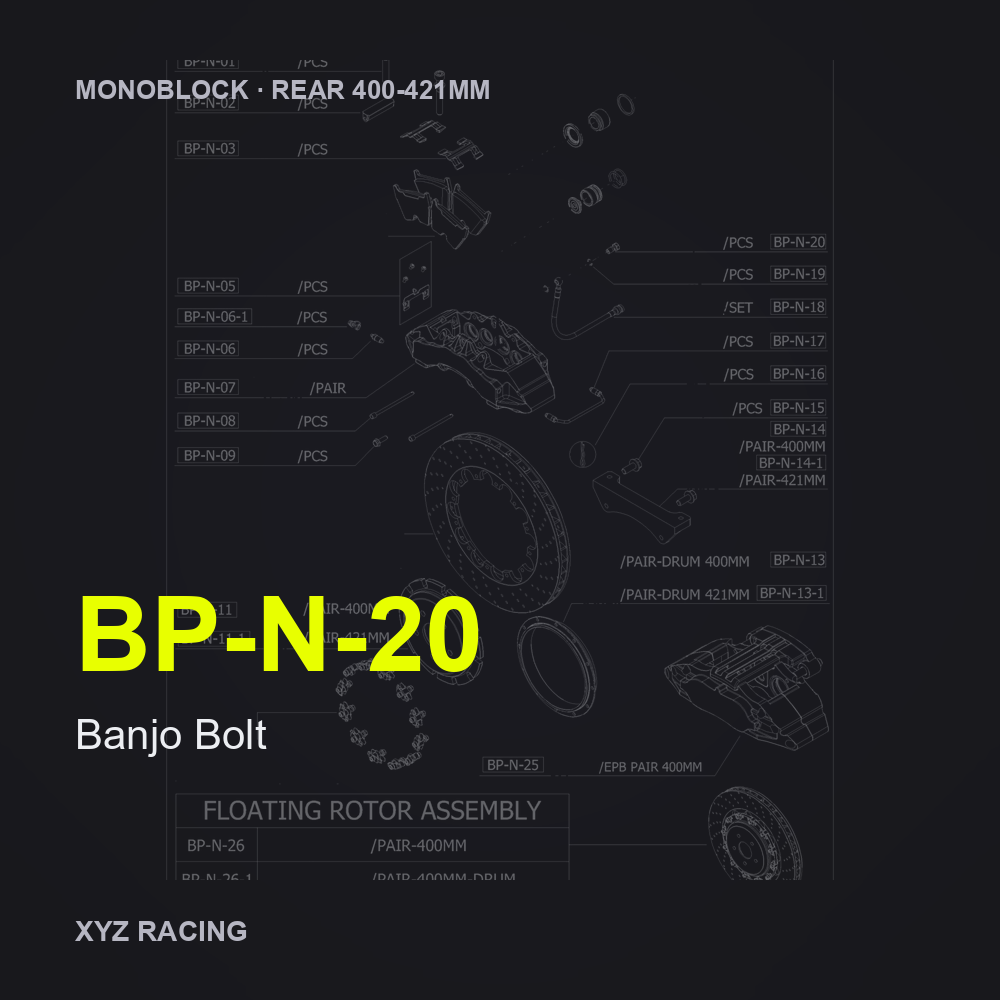Banjo Bolt (BP-N-20) — Monoblock Rear 400-421mm