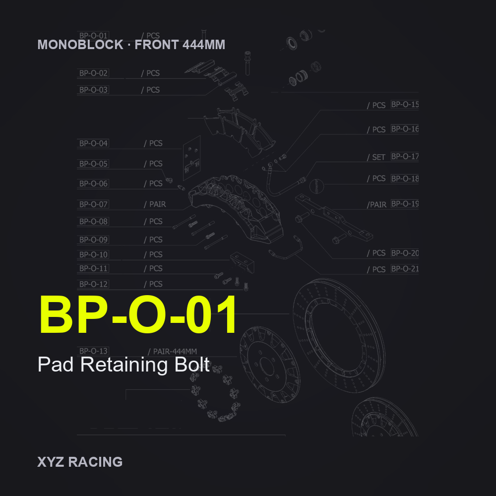 Pad Retaining Bolt (BP-O-01) — Monoblock Front 444mm